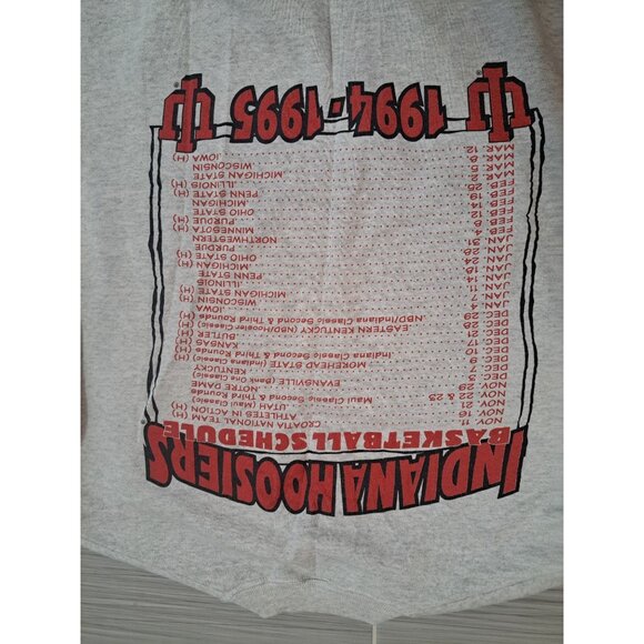 Vtg Indiana University Hoosier Hysteria Graphic Sweatshirt Mens XL Gray 90's - Picture 11 of 11